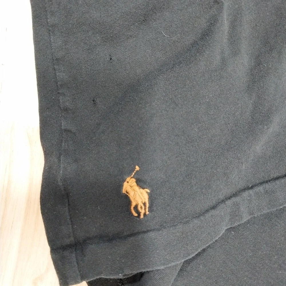 Polo Ralph Lauren Mens T-Shirt Graphic Spellout Pony Logo 2XLT Black Cotton
